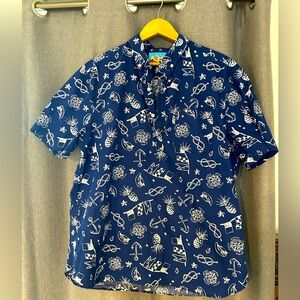 Chubbies XXL blue and white nautical shirt